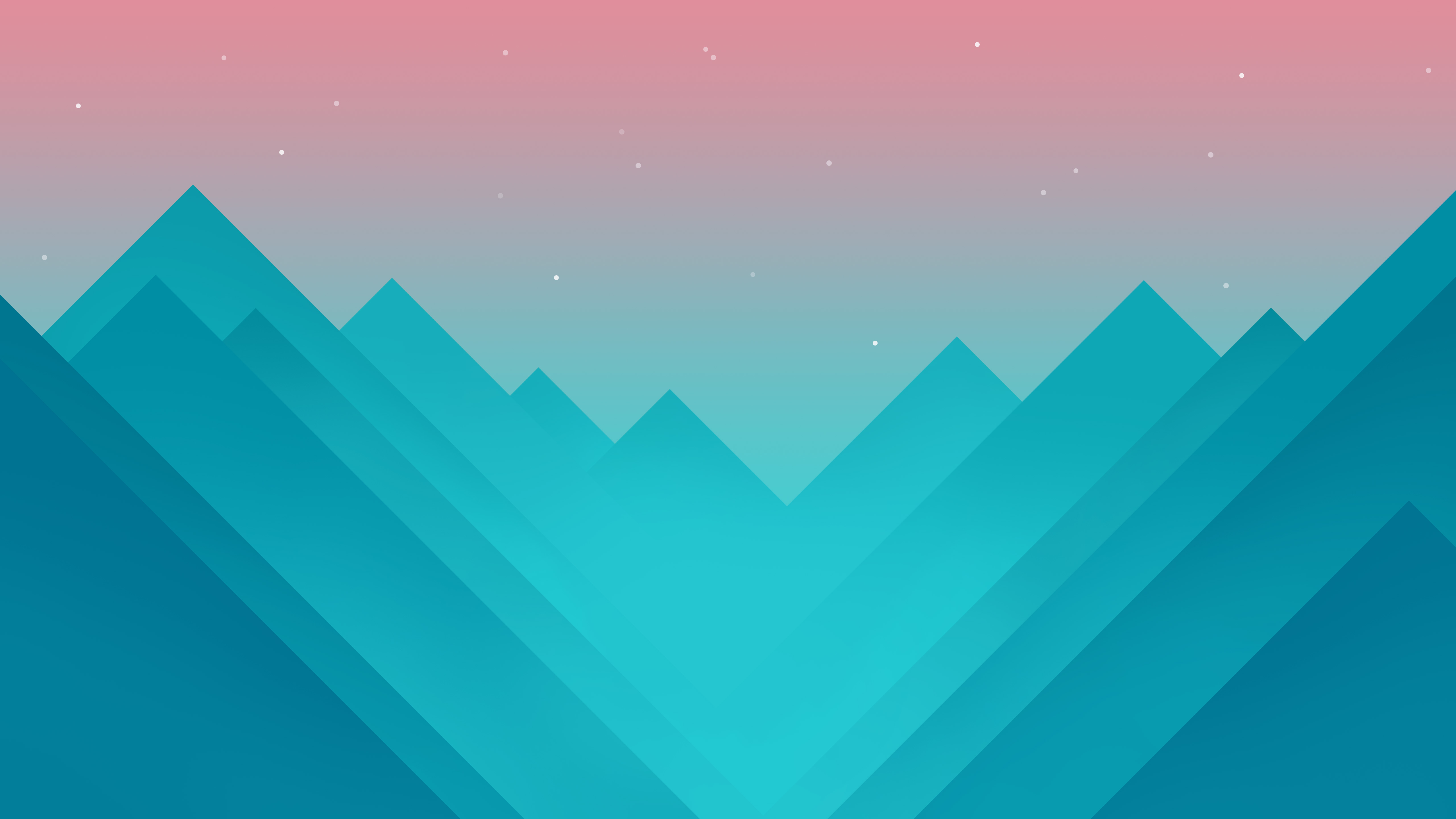 Abstract geometric mountains against a sunset sky background