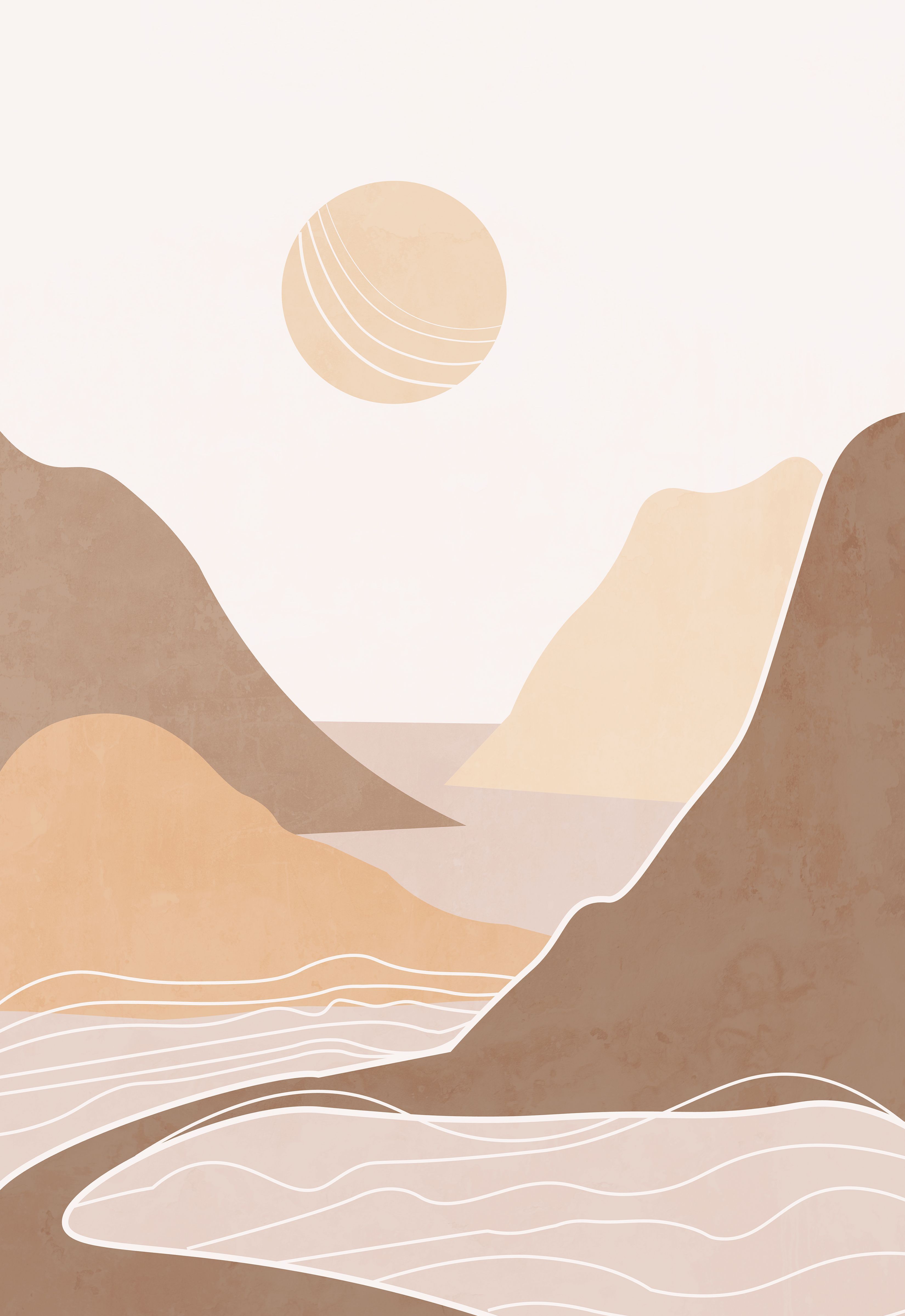 Neutral Minimalist Boho Aesthetic Wallpaper