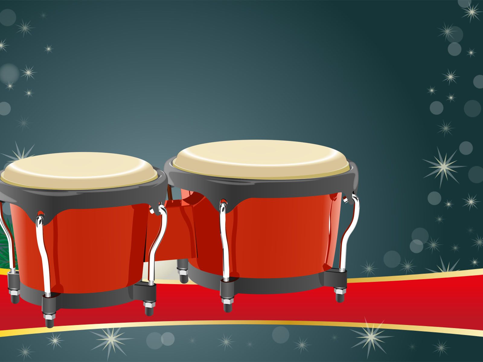 Bongos Instrument Powerpoint Background Is A Border