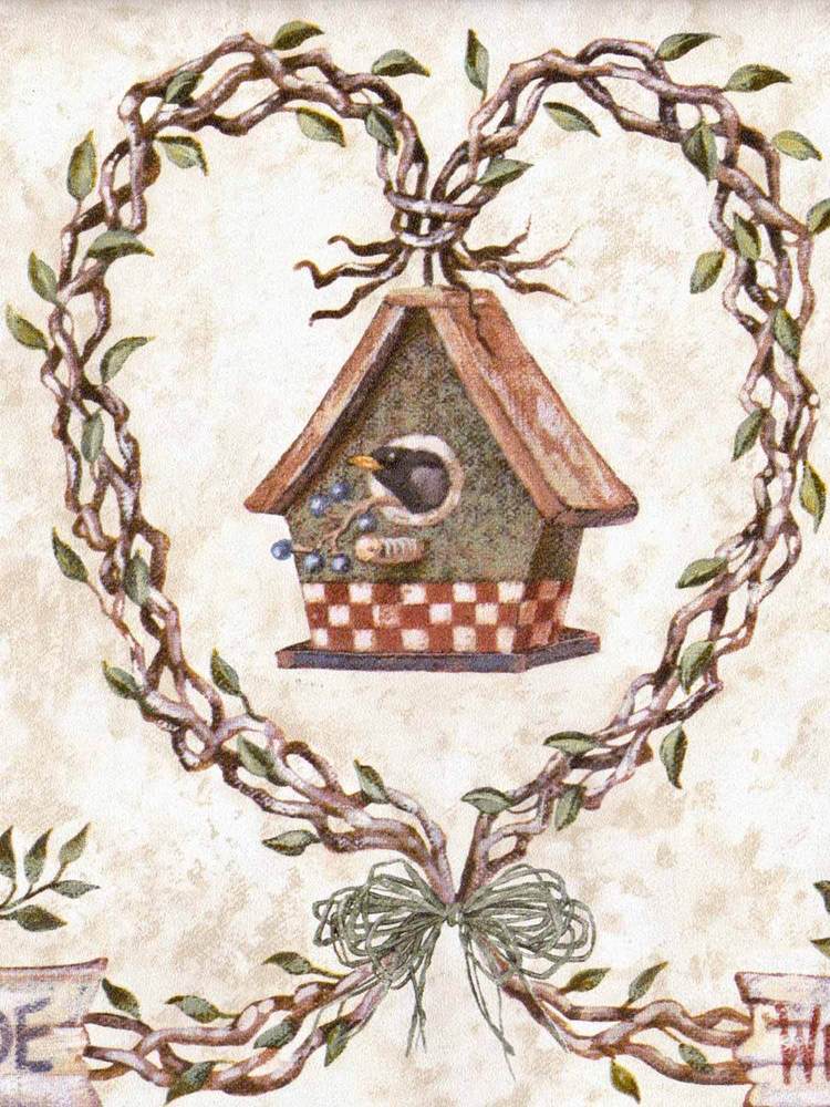 Free download Unique Country Birdhouse Bird Wooden Branches Wallpaper