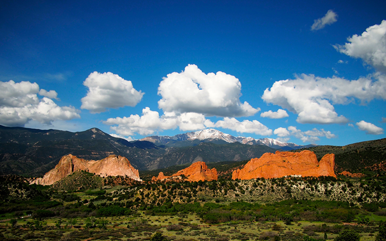 Image Usa Colorado Springs Cliff Nature Mountain Sky Clouds