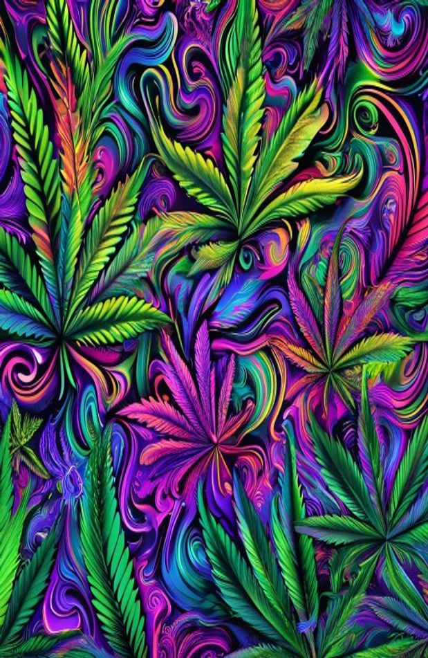Psychedelic Weed Wallpaper