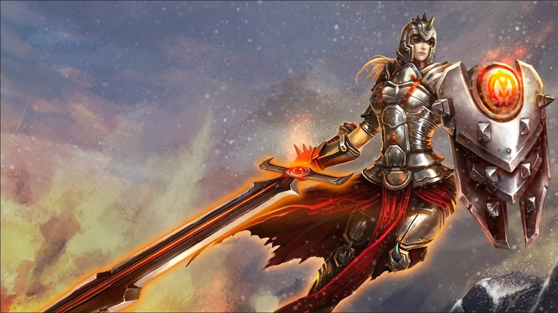leona armor sword league of legends hd wallpaper lol girl champion