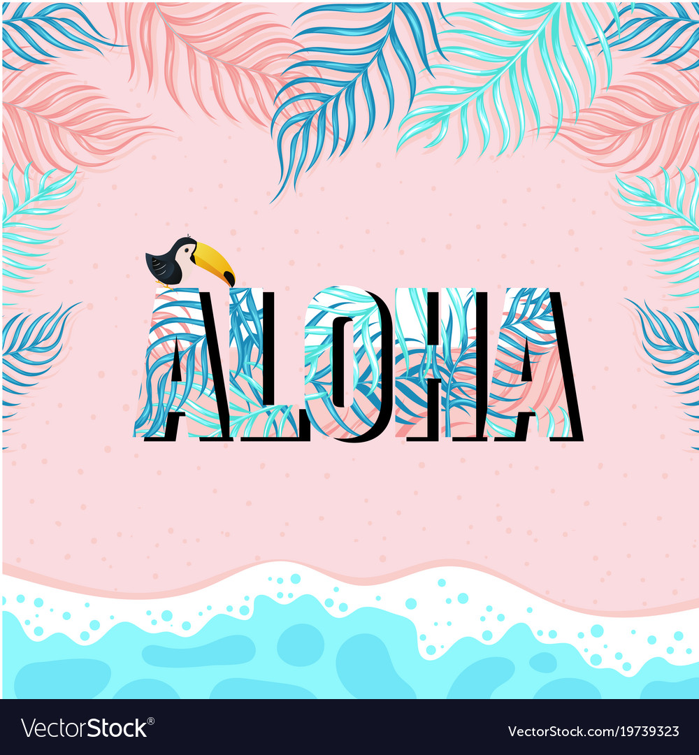Aloha Sea And Jungle Background Image Royalty Vector