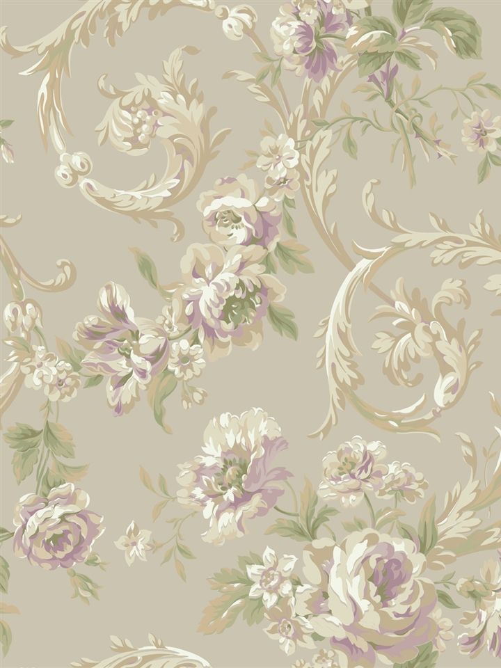 Lavender Rococo Floral Wallpaper Iridescent Americanblinds