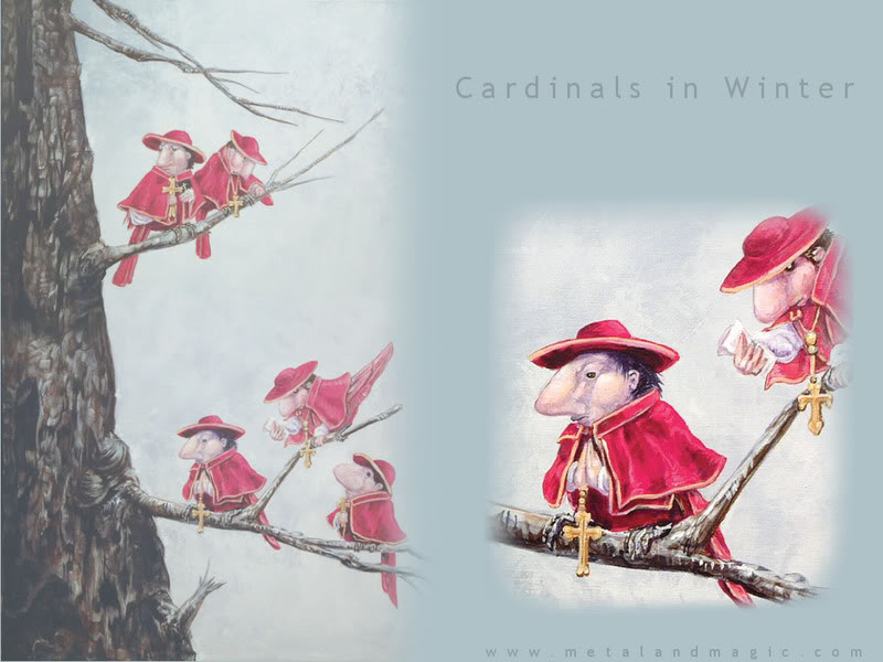 Cardinals In Winter Wallpaper Desktop Background