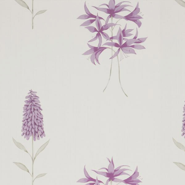 Coral Foxglove Wallpaper Cream Taupe Brown by GranDeco Galerie