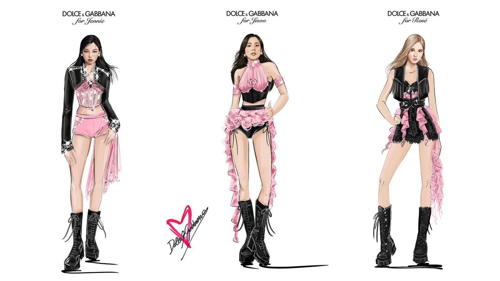 Dolce Gabbana Blackpink Jisoo Jennie Ros Coachella Custom Outfits