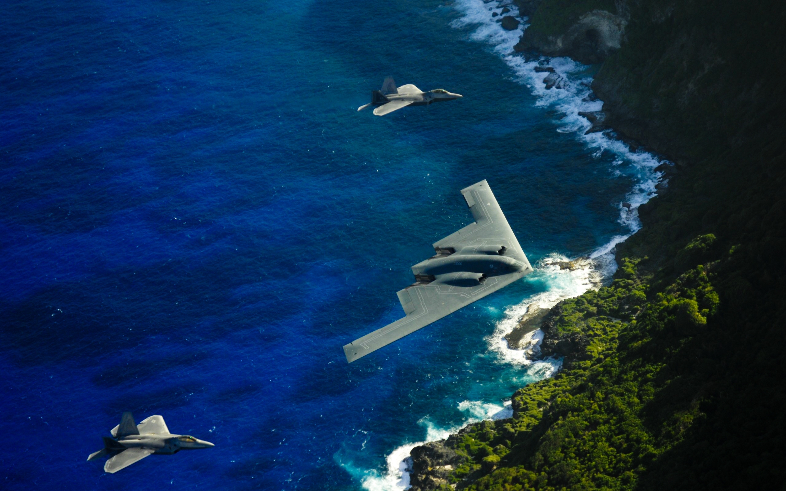 beach bomber stealth bomber planes b2 spirit 2560x1700 wallpaper Art
