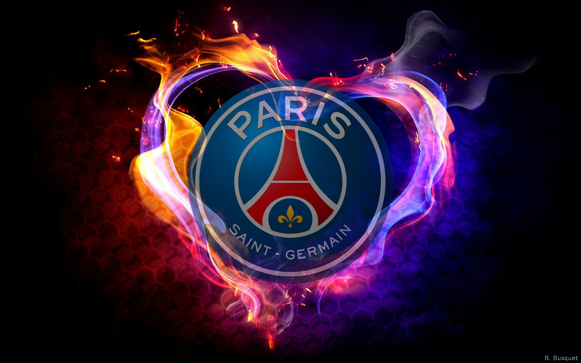 Paris Saint Germain PSG wallpaper with the logo of the footballclub