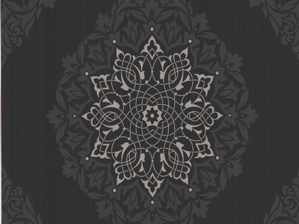 Delivery On Kelly Hoppen Tattoo Charcoal Gold Damask Wallpaper