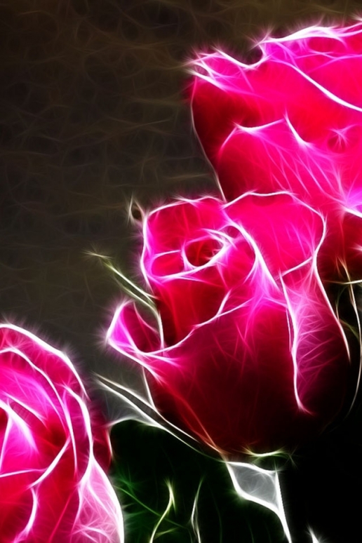 Artistic Neon Roses iPhone HD Wallpaper