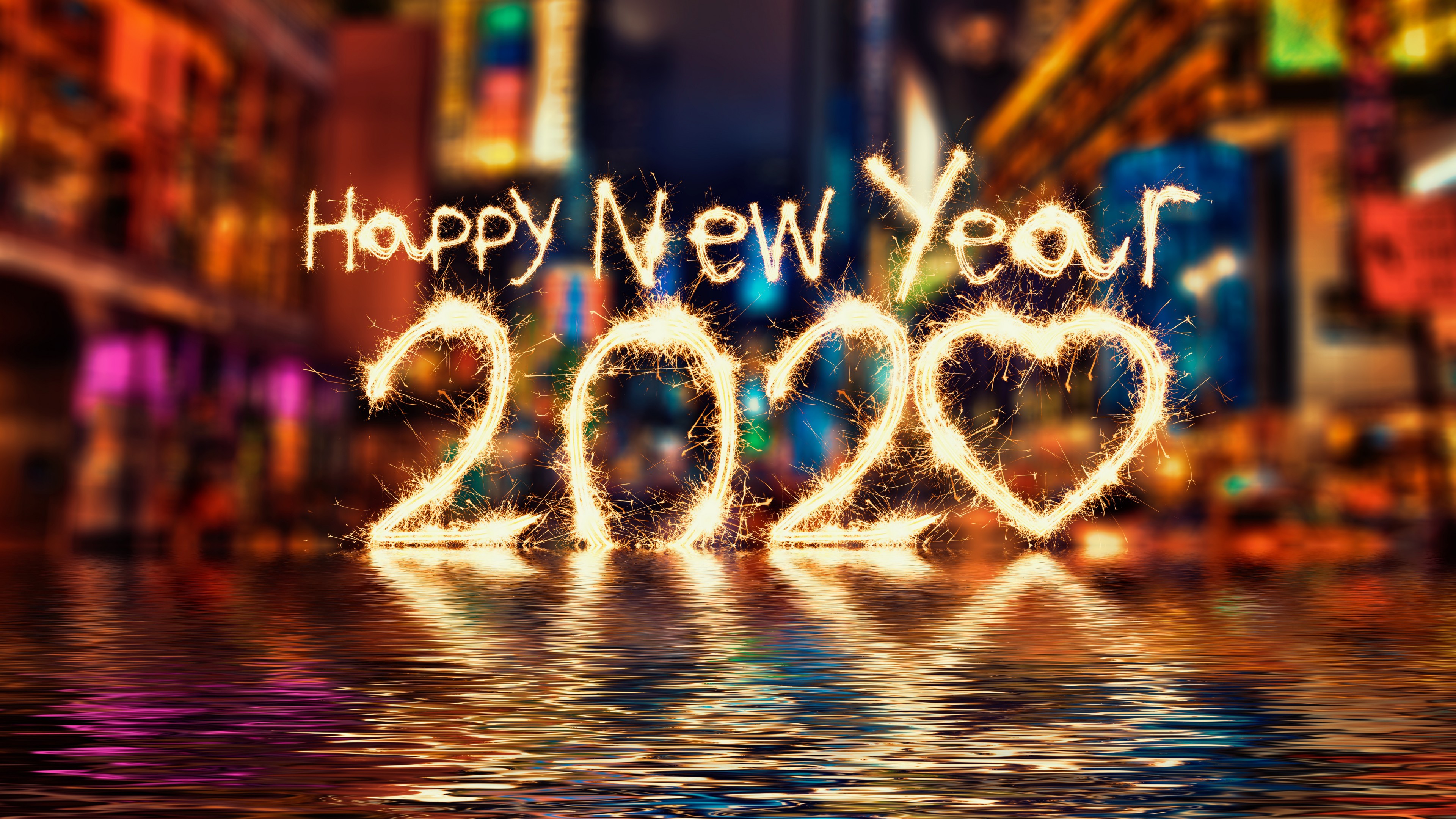 Happy New Year 2020 HD Wallpaper 4K for Desktop 3840x2160