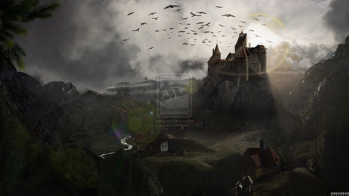 Bran Castle Post By Blackiceart