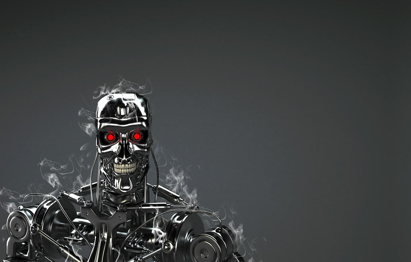 Wallpaper robot red eyes Terminator T 800 technology images