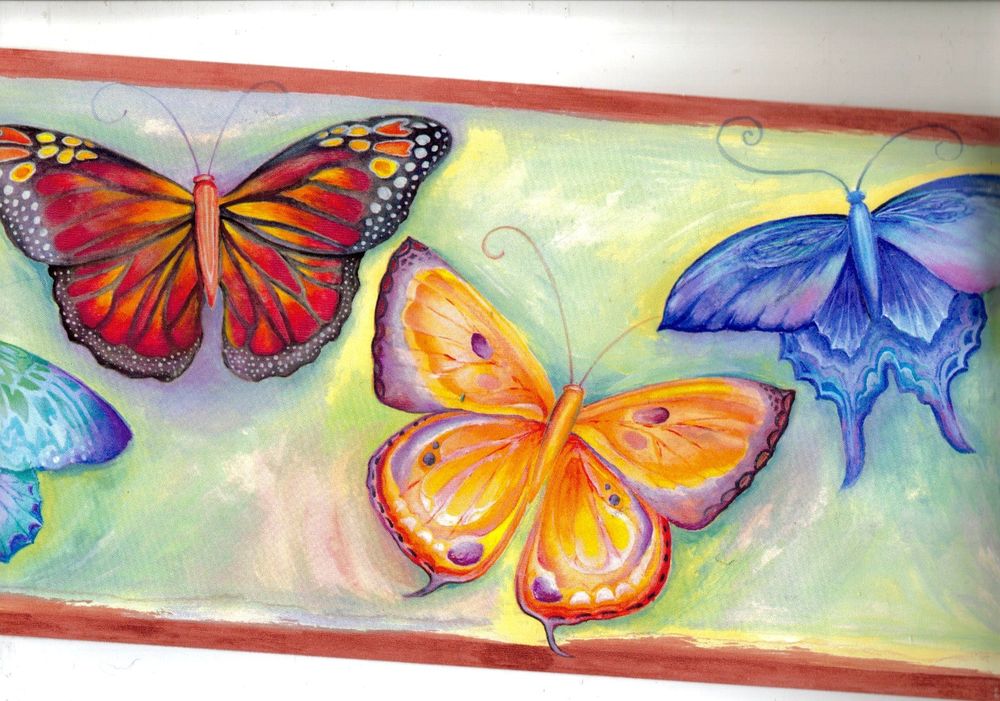 Watercolor Butterflies Wallpaper Border GU92142B eBay