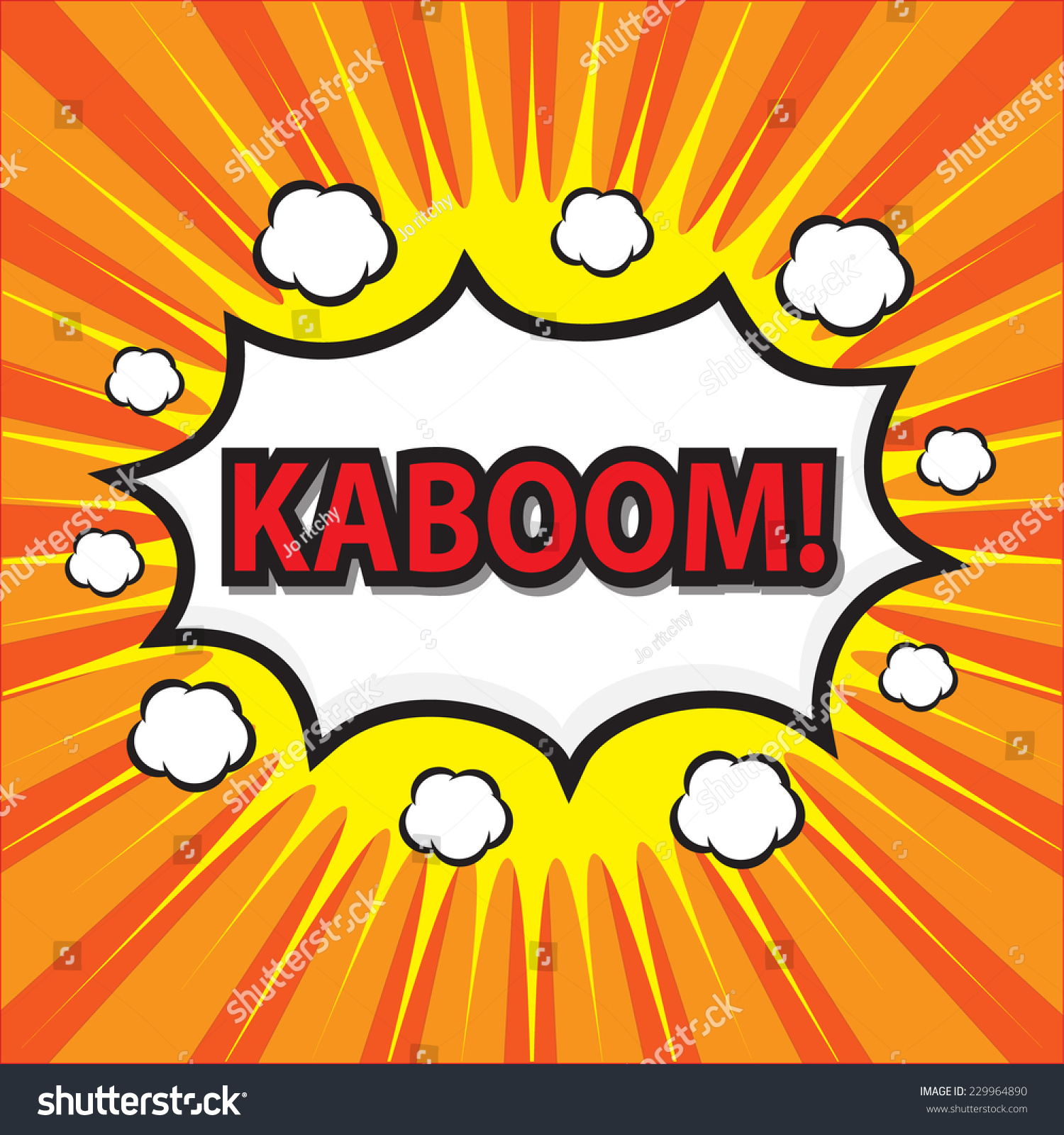 Kaboom Ic Wording Sound Effect Set Stock Image Now