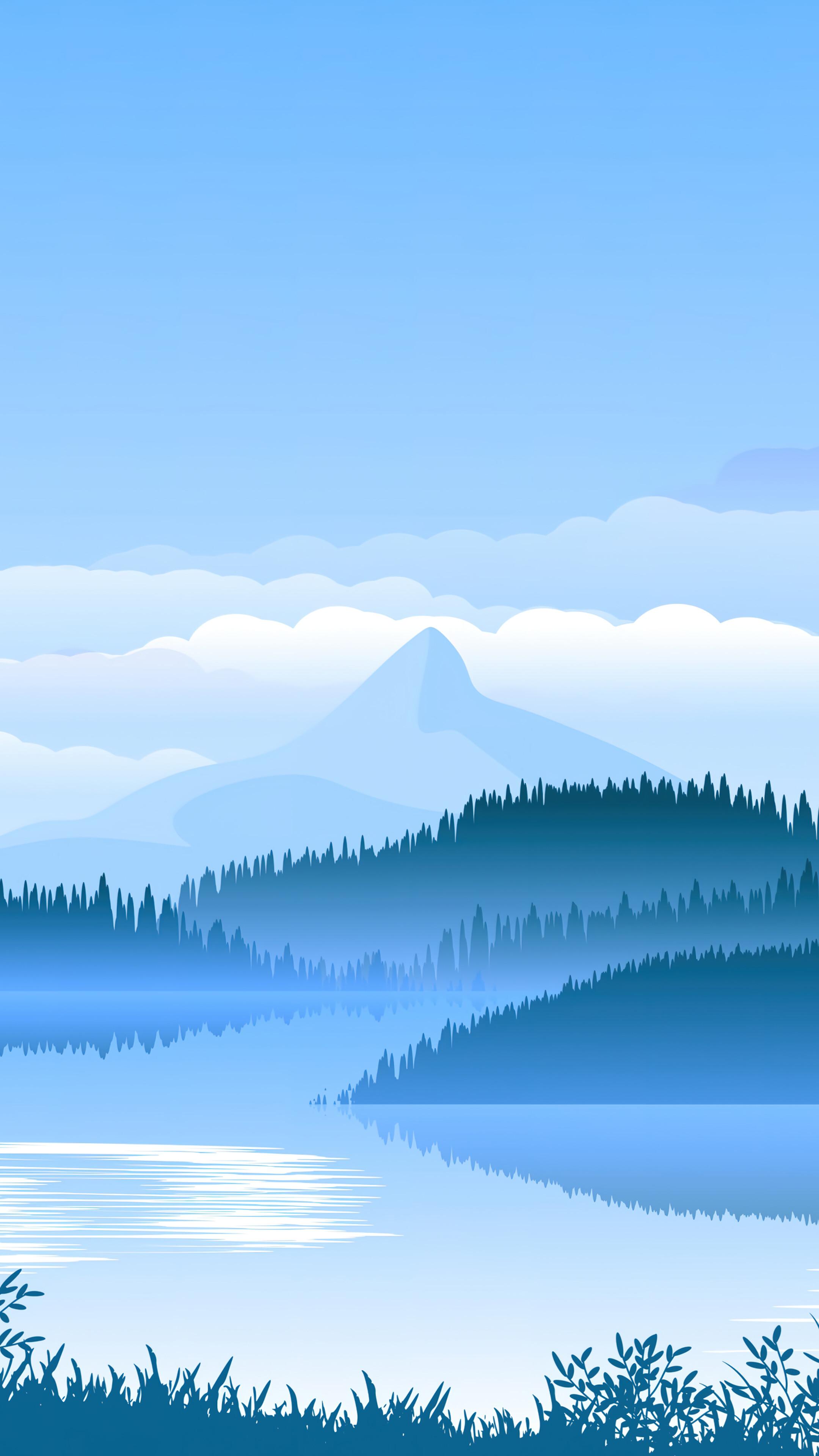 Mountain Lake Scenery Minimalist 4k Wallpaper iPhone HD Phone 2440f