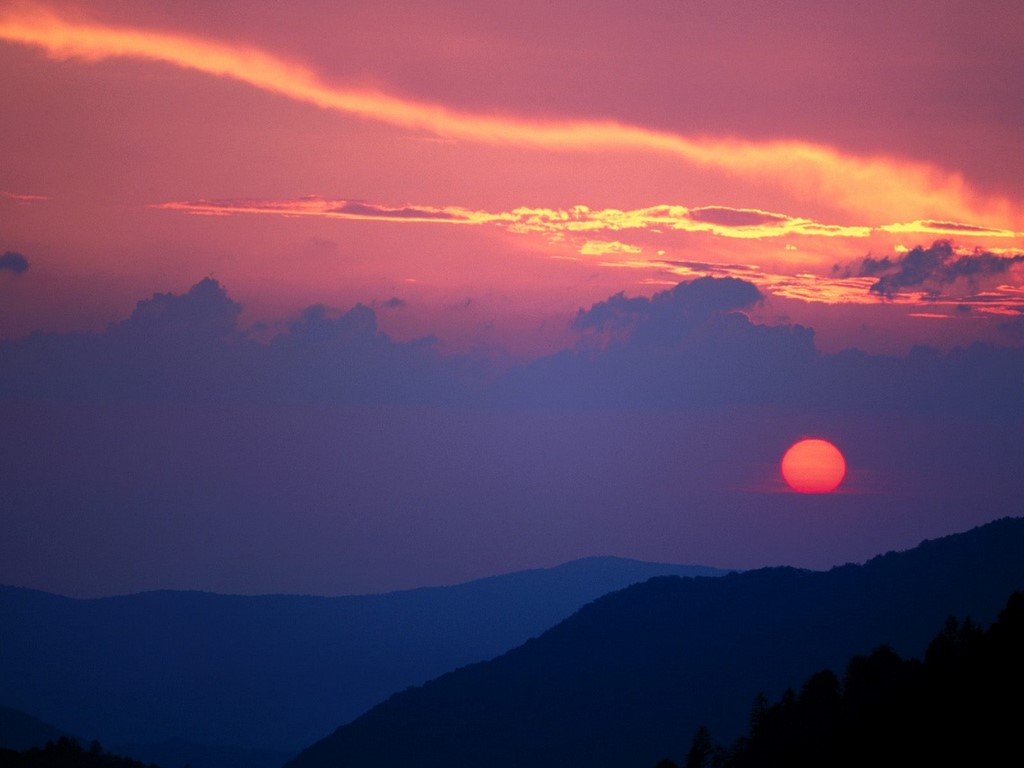 HD Wallpaper Smoky Mountain Sunset Mortons Overlook Tennessee By