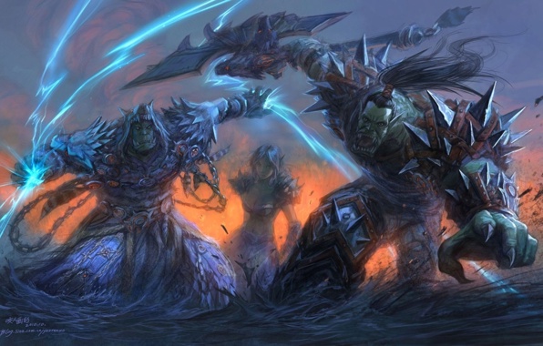 World Of Warcraft Horde Orc Orcs Warrior Shaman Wallpaper