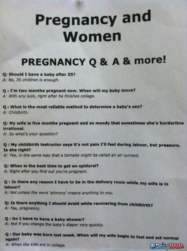 Funny Pregnancy Questions And Answers Jpg