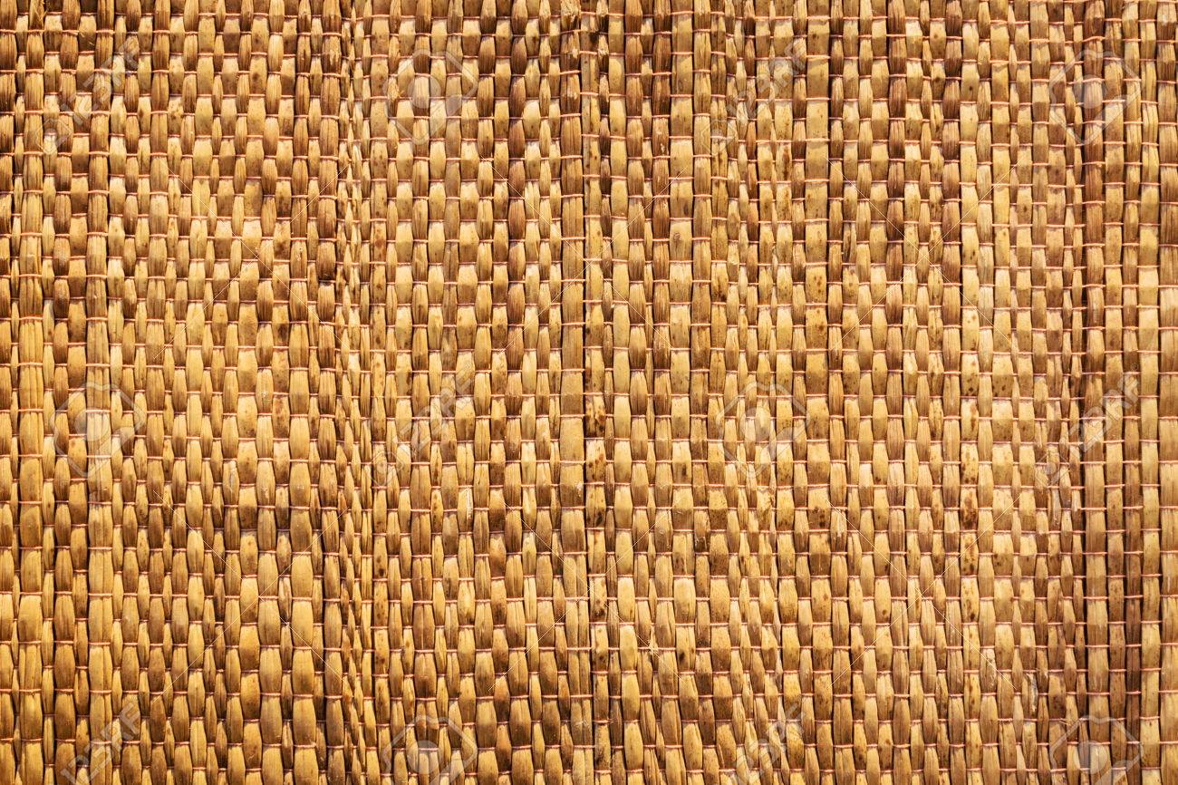 Texture Of Native Thai Style Weave Sedge Mat Background Made