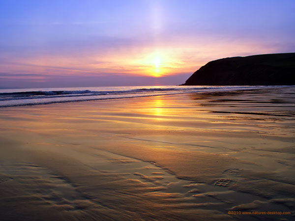 Desktop Wallpaper Pics Of Sunset Over The Sands St Bees Beach In