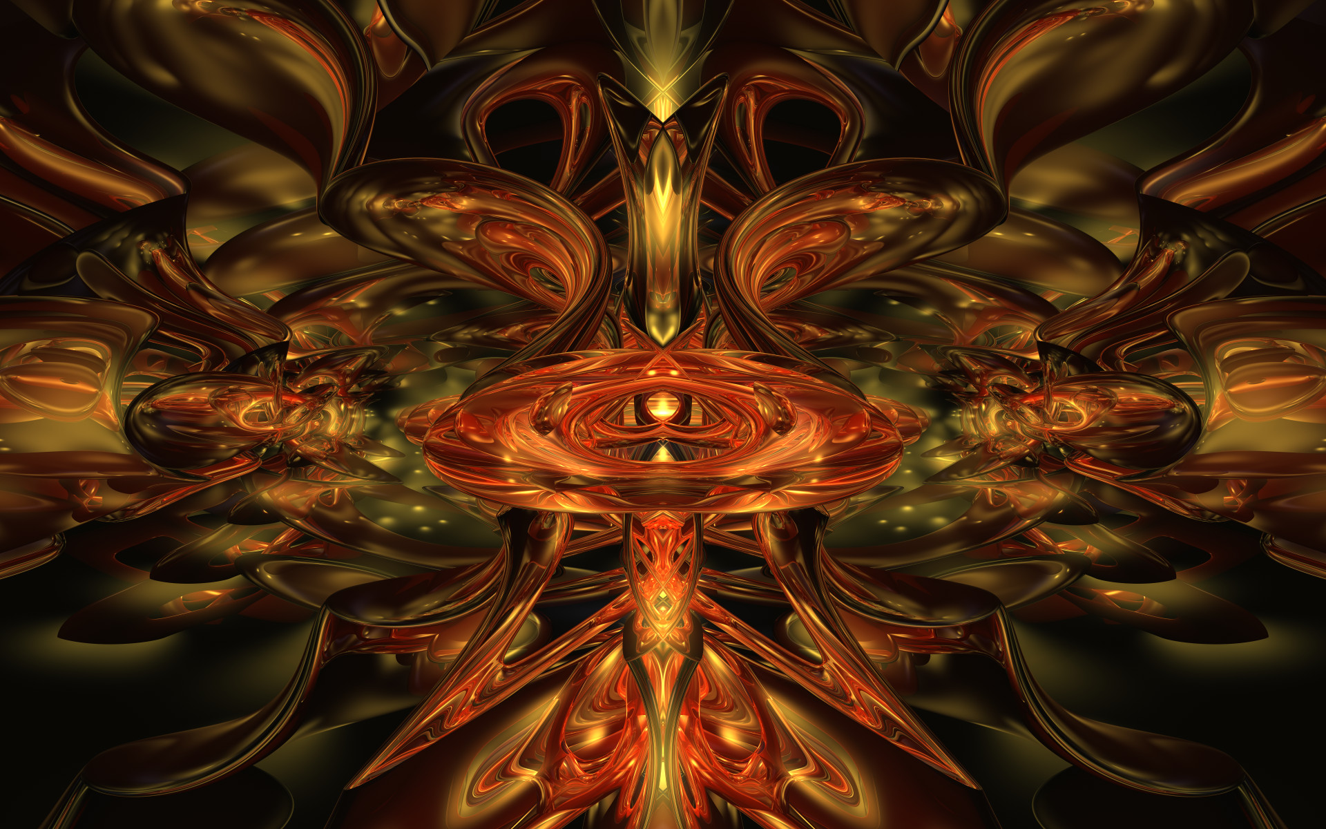 Abstract Orange Brown Gold Symmetry Kaleidoscope HD Wallpaper Of Food