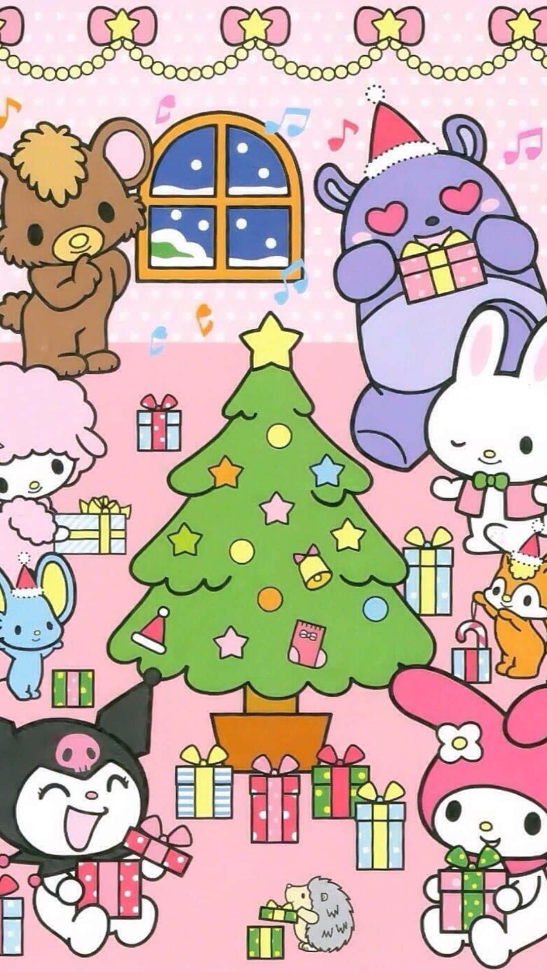 Download Festive Kuromi Christmas Wallpaper Wallpaper