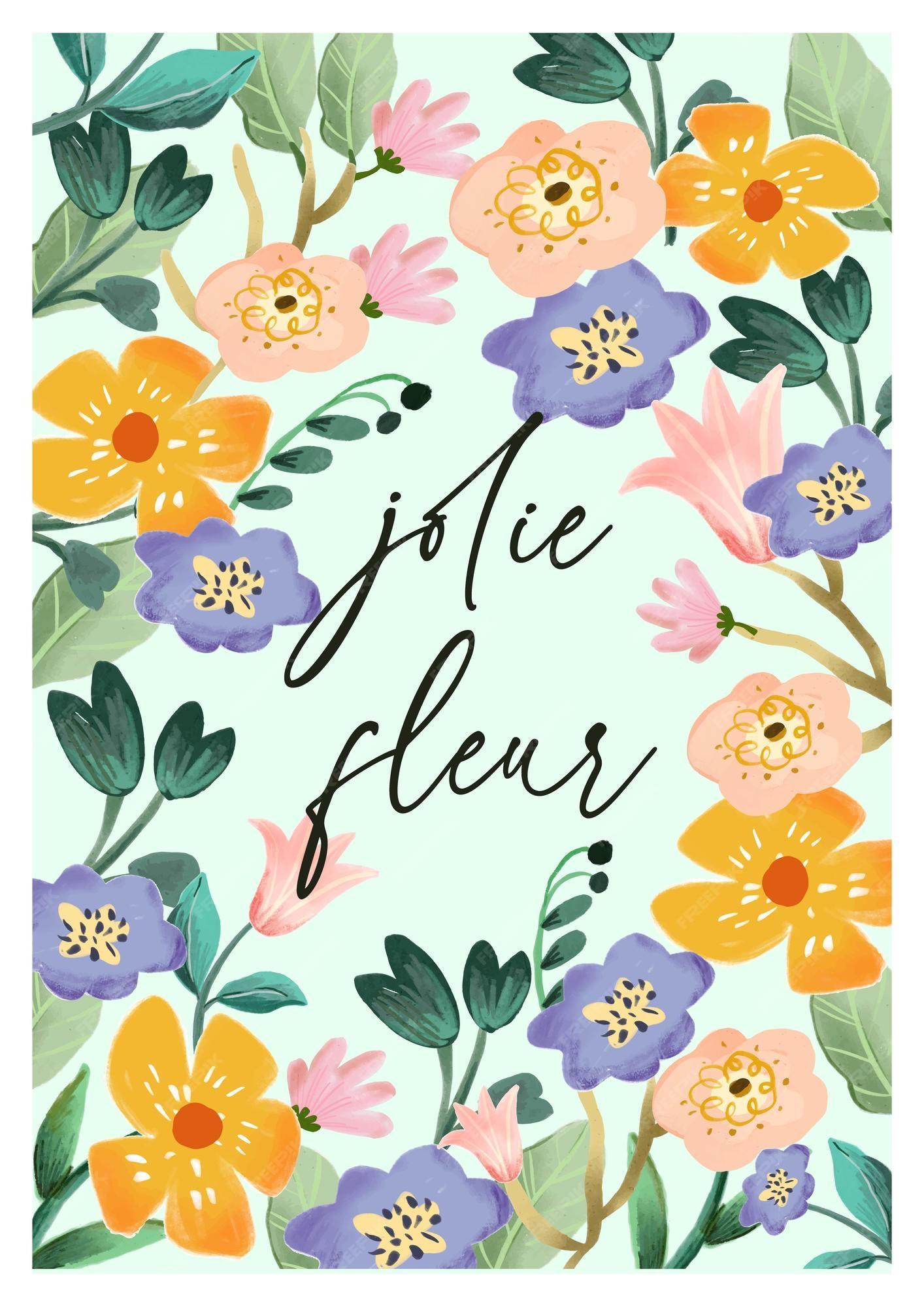 Premium Vector Cute Floral Daily Quotes Art Print Poster