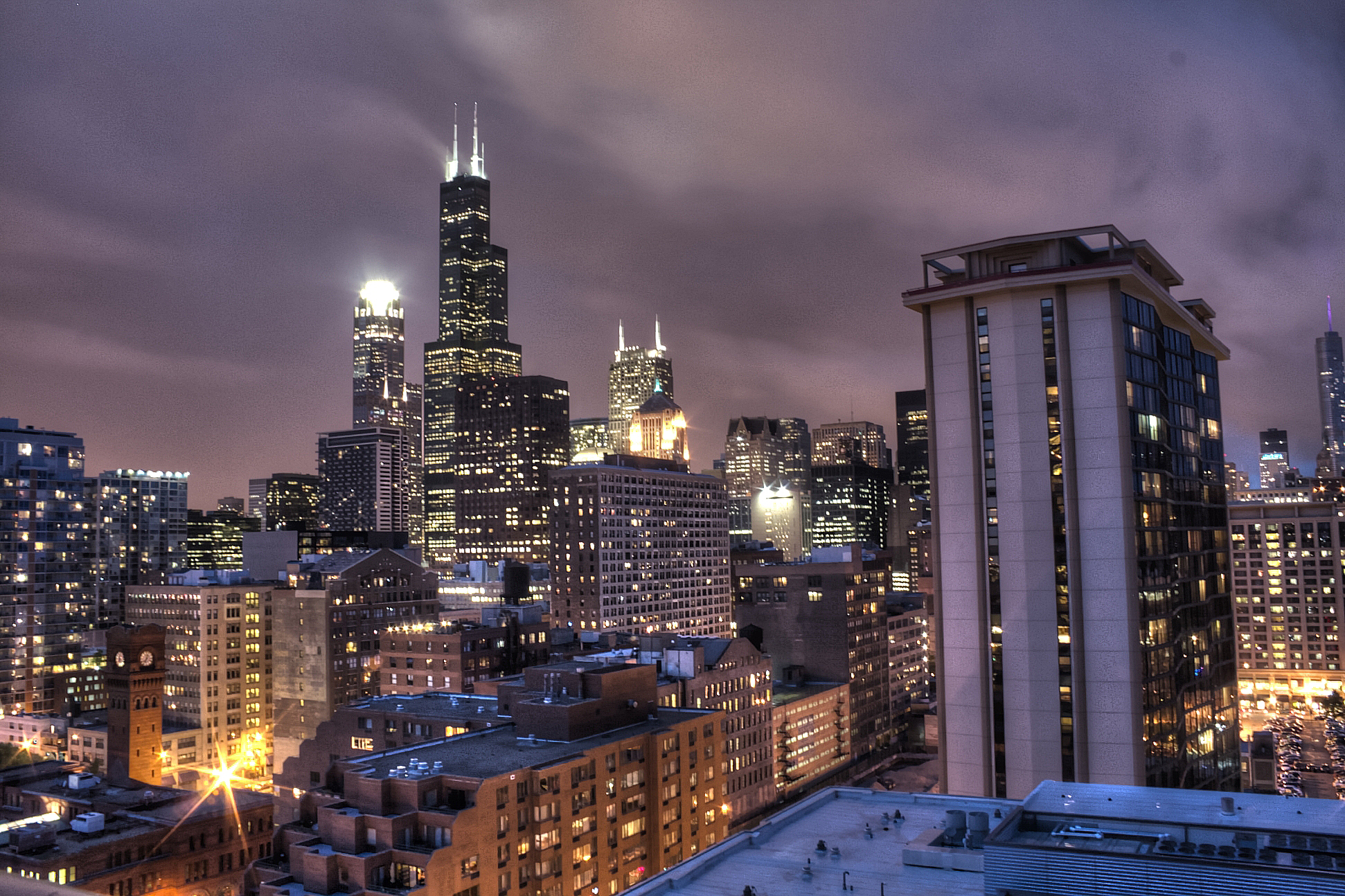 Chicago Skyline At Night