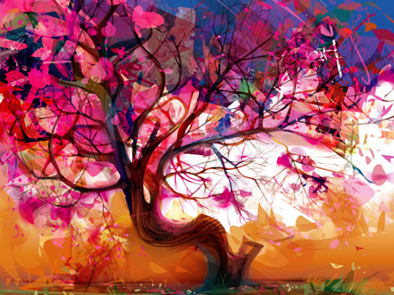Abstract Painting Nature Wallpaper