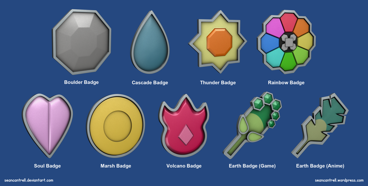 Pokemon Badges Indigo League By Seancantrell