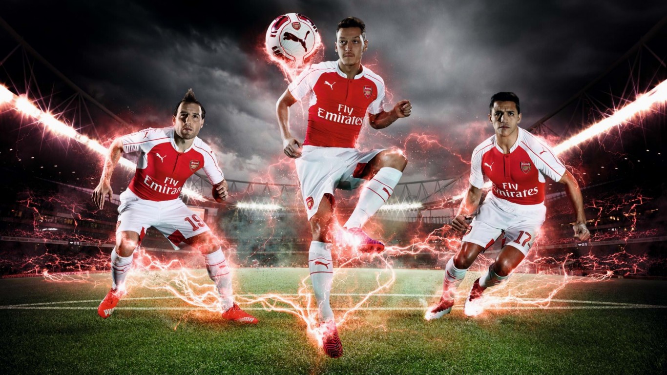 Arsenal FC Home Jersey 20152016 Wallpaper   Football Wallpapers HD 1366x768