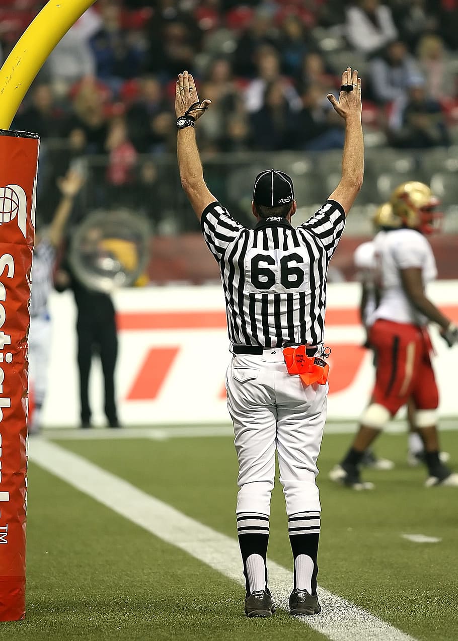 HD Wallpaper Referee Raising Both Arms Football American