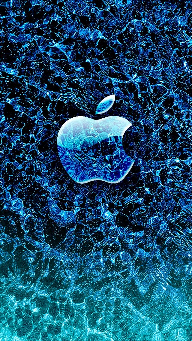 Frozen Apple Logo Cool Wallpaper Blue HD