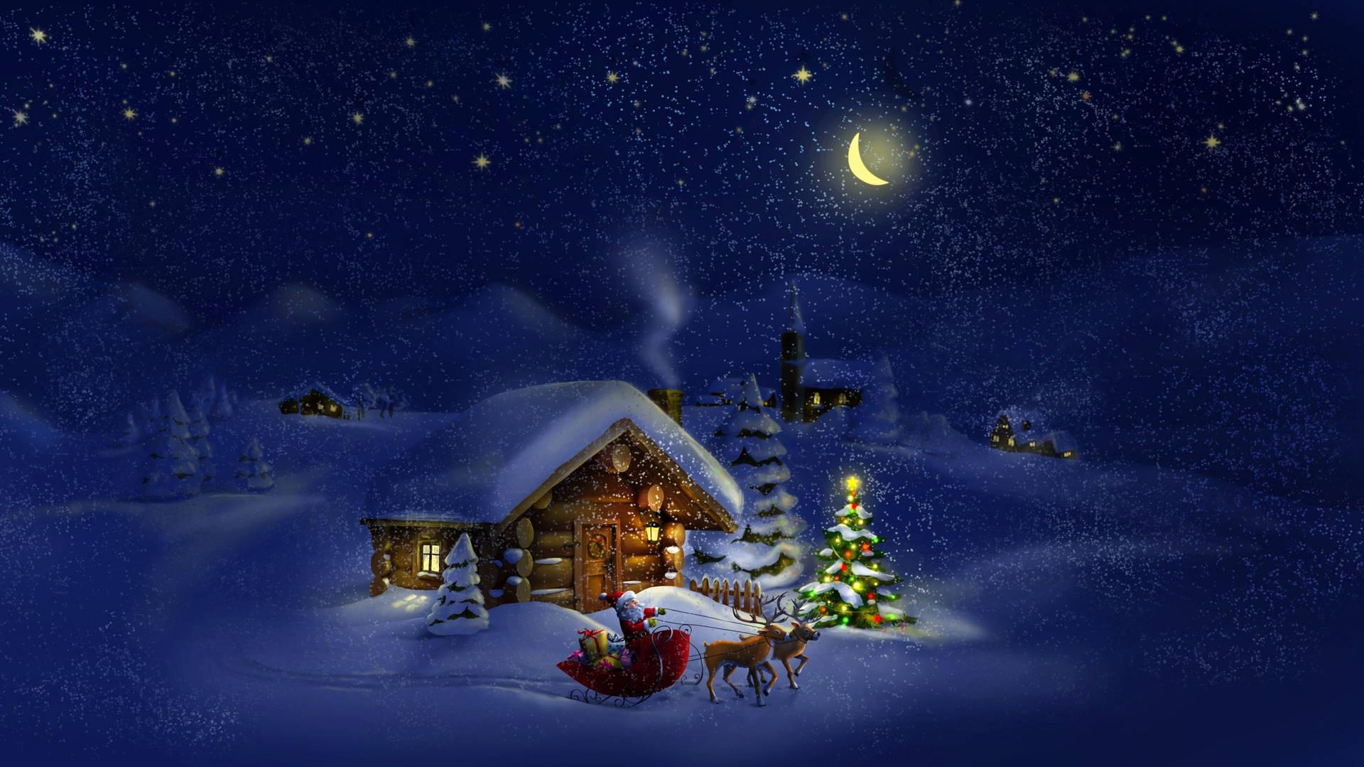 Download 4K Ultra HD Christmas Cabin Wallpaper