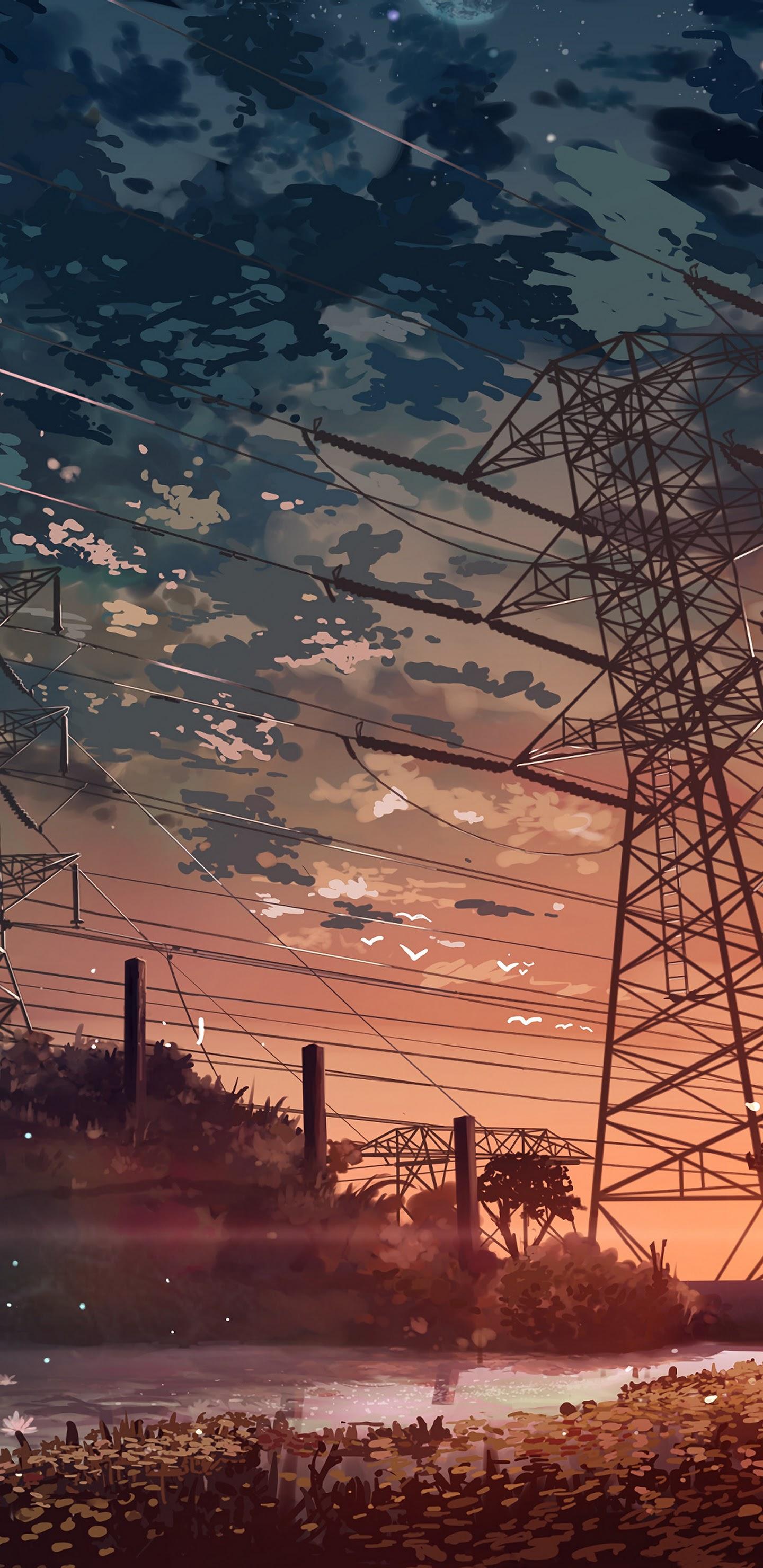 Anime Scenery Sunset 4k Wallpaper