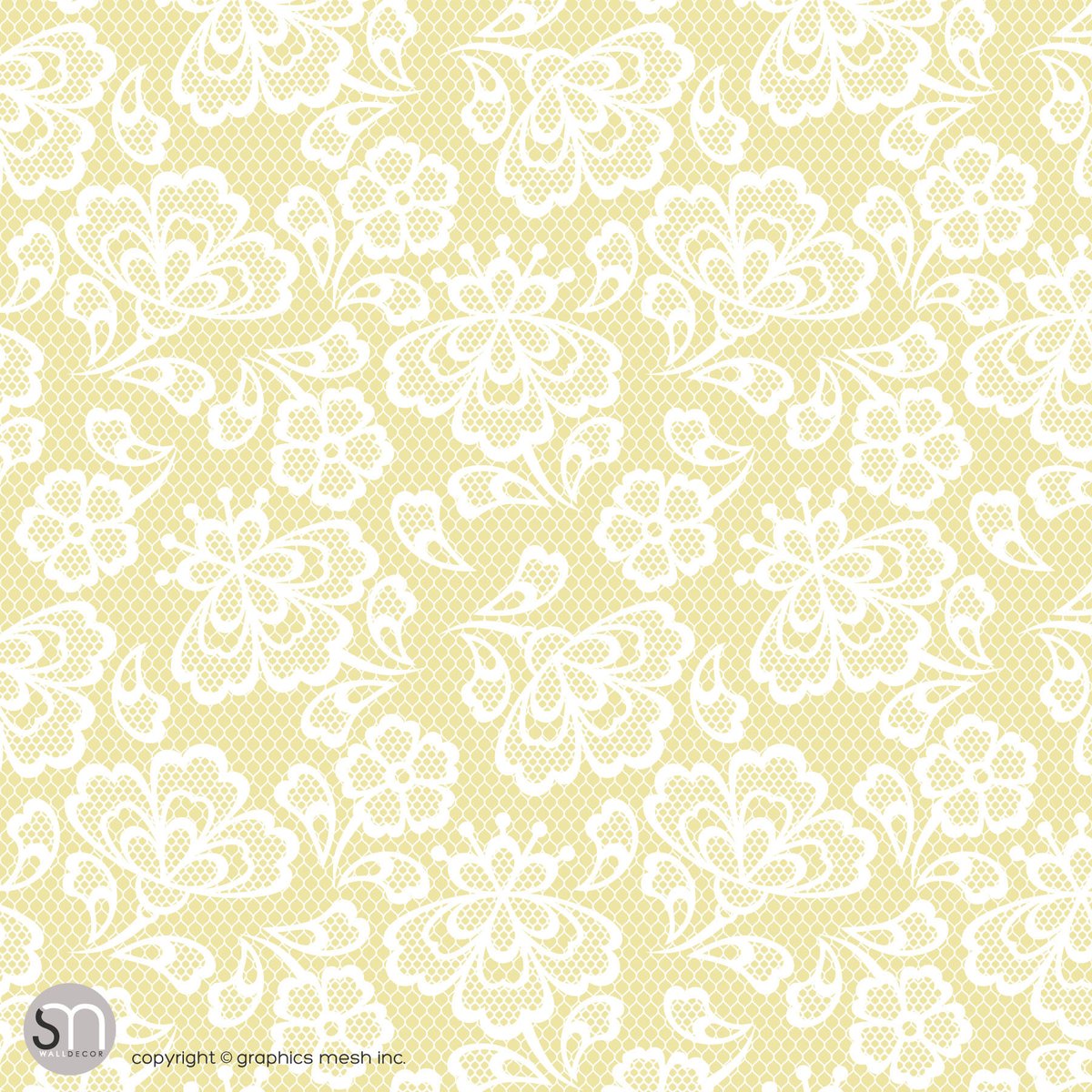 Floral Embroidery In Mellow Yellow Peel Stick Abstract