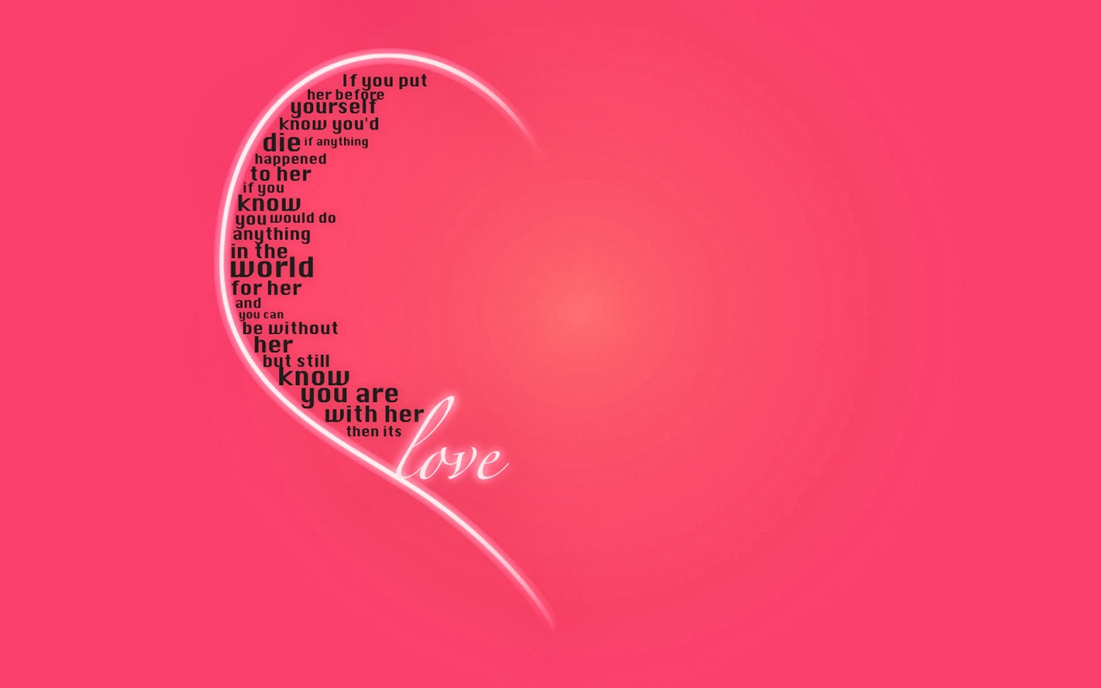 Heart Love Words Pink Wallpaper