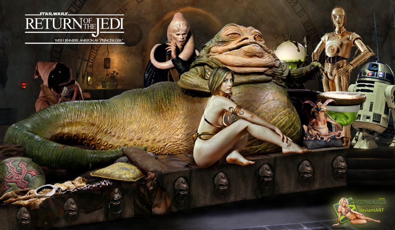 Jennifer Aniston Princess Leia Slave Jabba Hutt By C Edward On