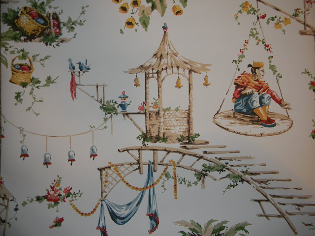 Thibaut Chinoiserie Scene Double Roll Wallpaper Sold