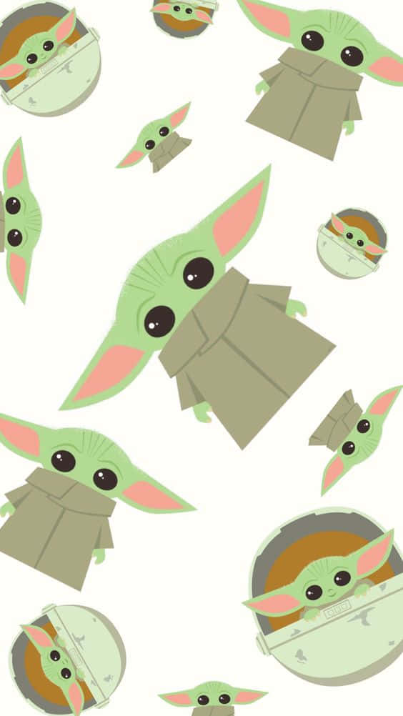 Baby Yoda Cartoon Wallpaper Helt Gratis