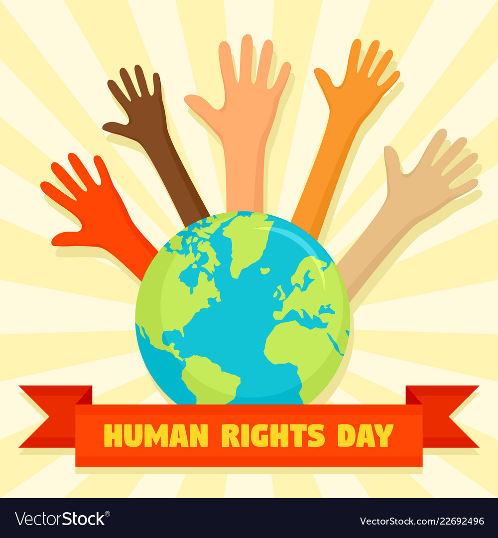 Global Human Rights Day Concept Background Flat Vector Image