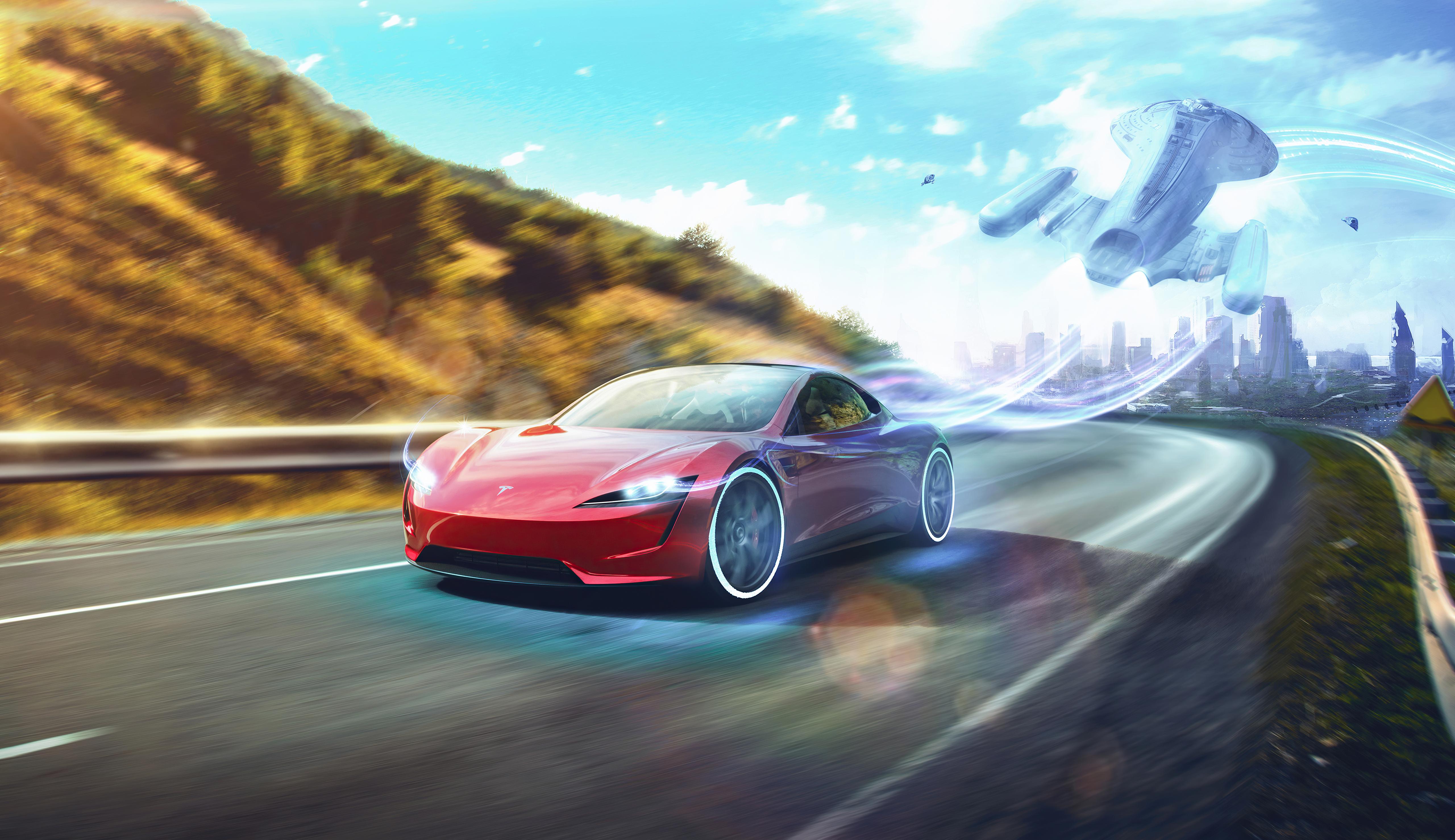 Tesla Roadster 5k Wallpaper HD Cars 4k