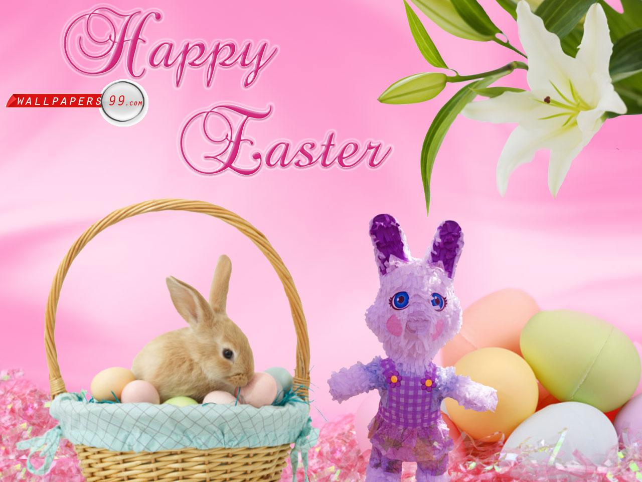 Wallpaper Happy Easter Pink Card