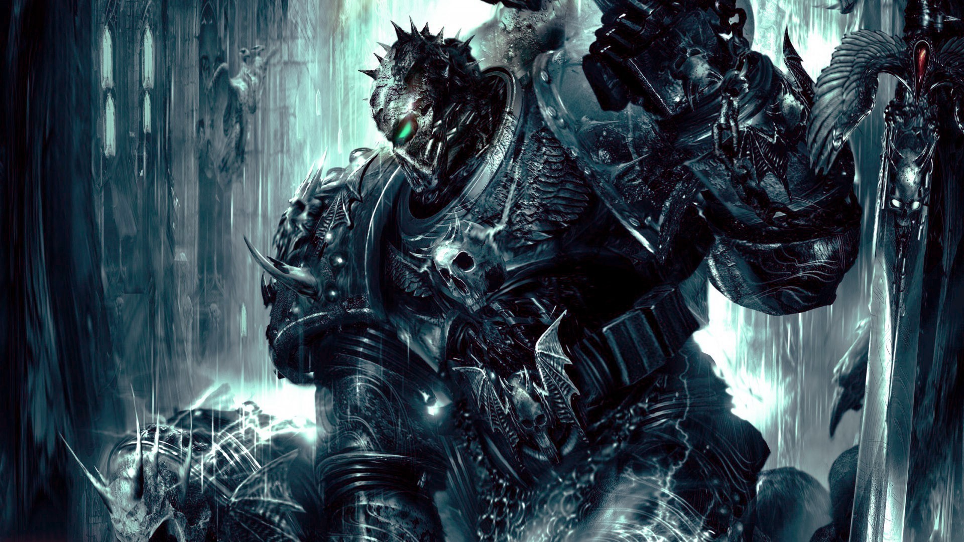 [29+] Warhammer Chaos Space Marine Logo Wallpaper on WallpaperSafari