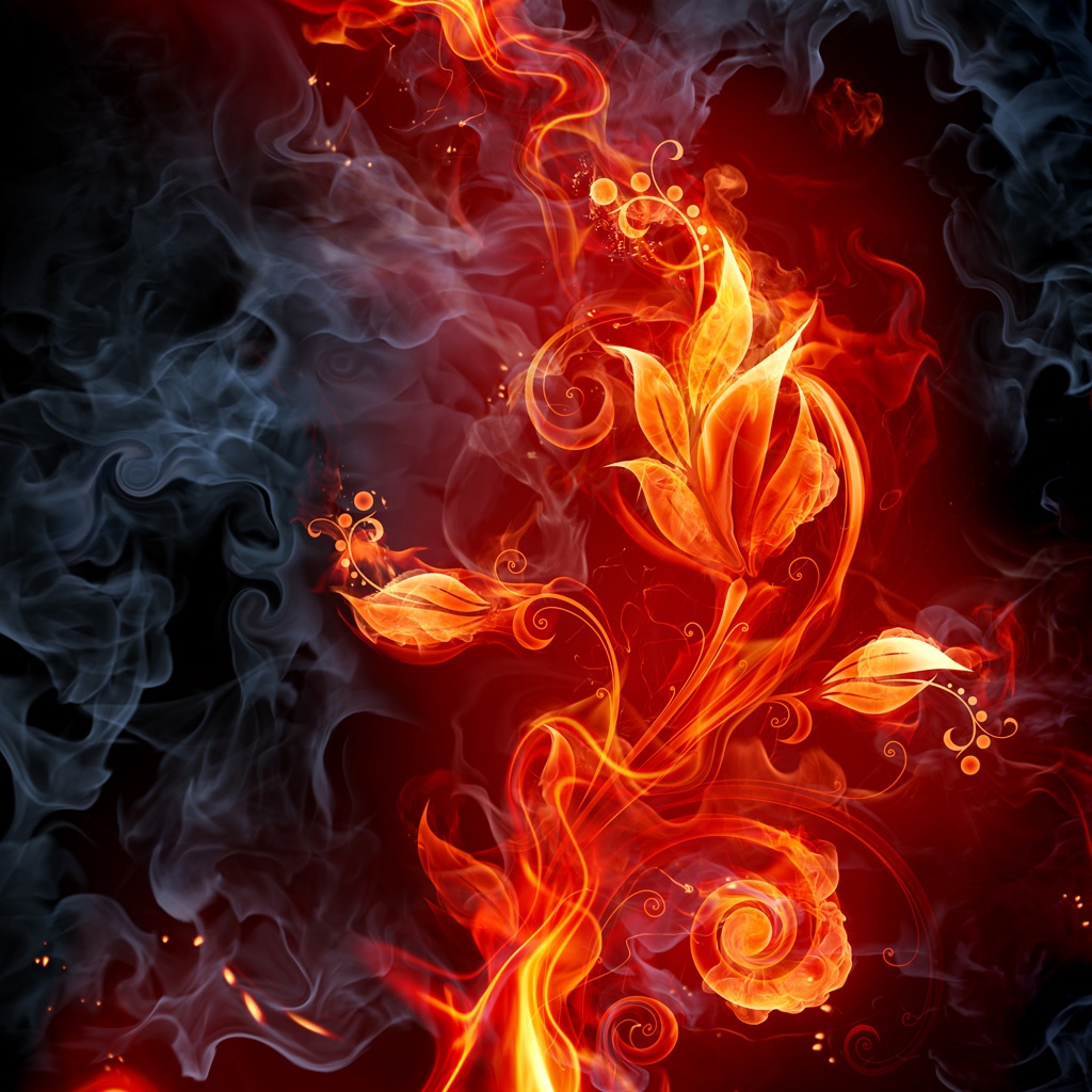 Fire Flowers iPad Wallpaper iPhone