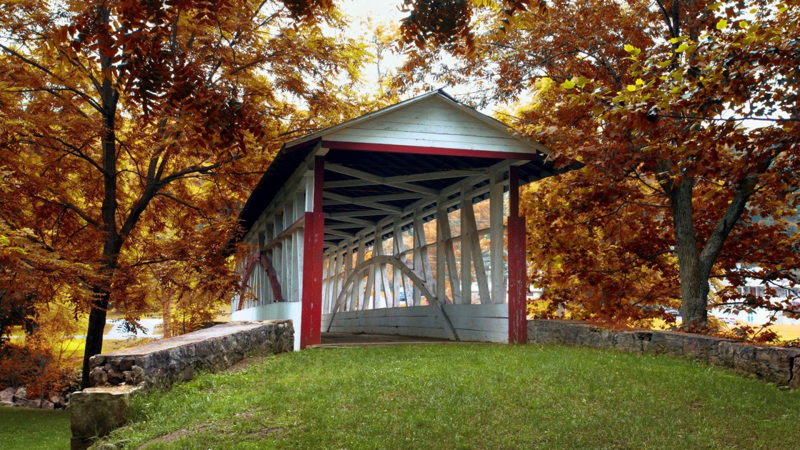 Covered Bridge Bedford County Pennsylvania HD Wallpaper