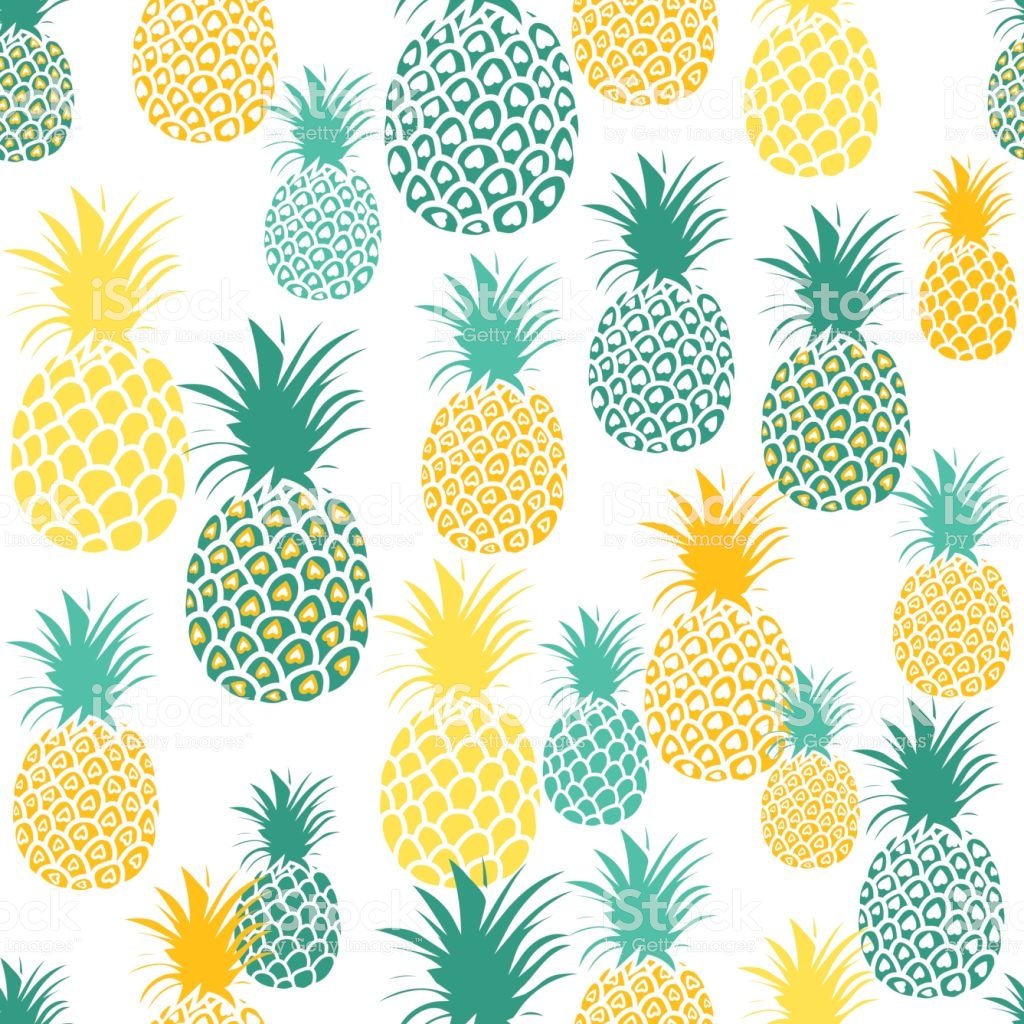 Pineapple Background Cute Pineapples Seamless Pattern Summer
